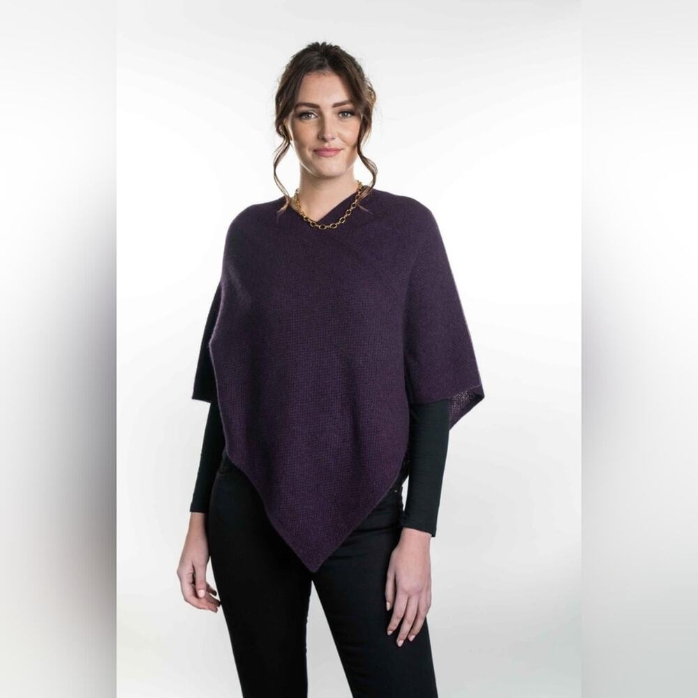 The Cashmere Project Pullover Poncho 100%cashmere One Size Aubergne